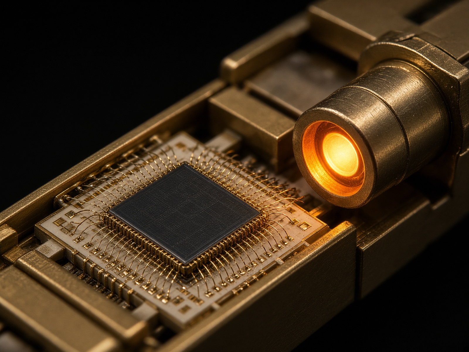 An optical module, one amber wavelength in the fiber